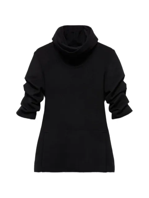 7 For All Mankind vestido corto fruncido con cuello alto