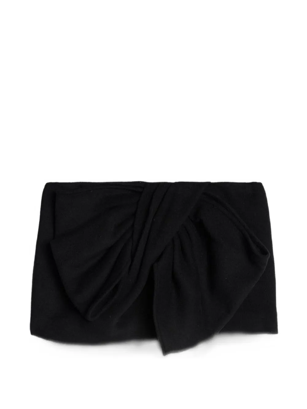 7 For All Mankind Short Bow-detailed Mini Skirt In Black