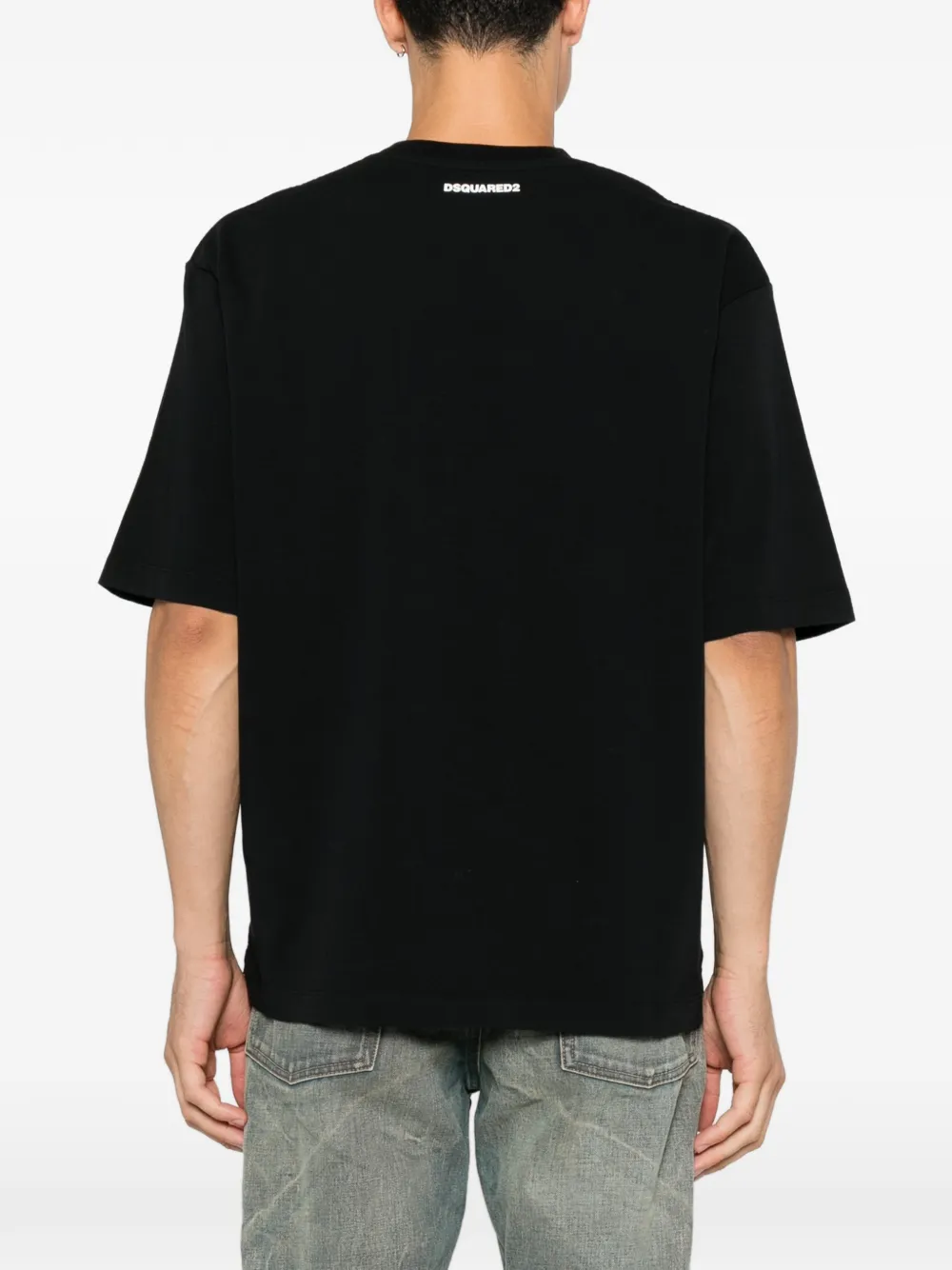 DSQUARED2 T-shirt met Iconique-print Zwart