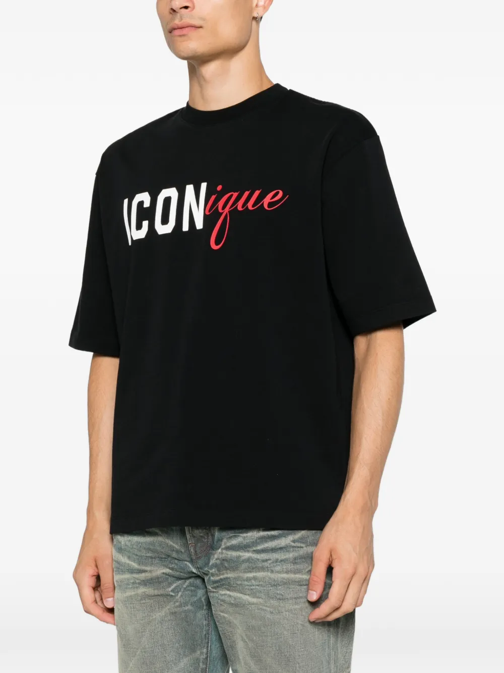DSQUARED2 T-shirt met Iconique-print Zwart
