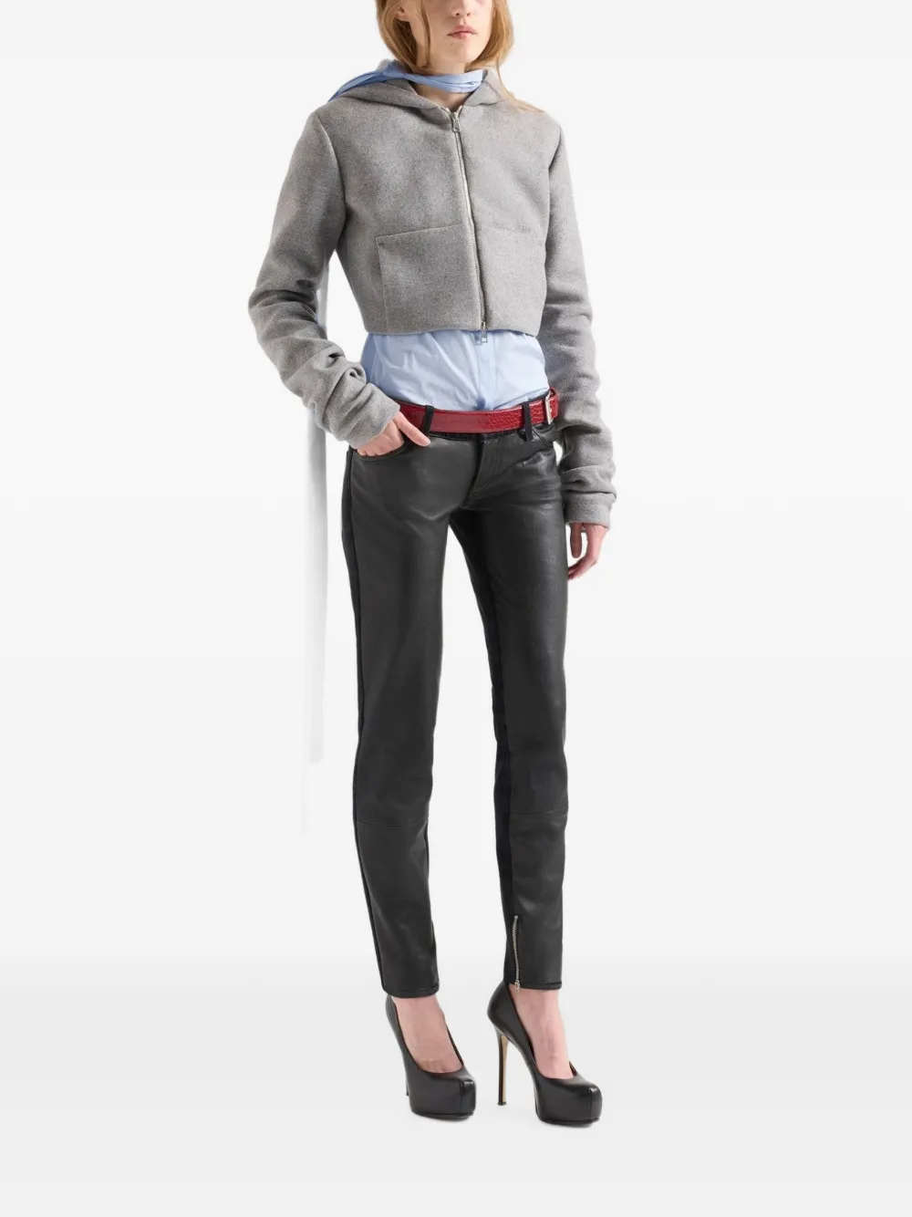 7 For All Mankind Jack met capuchon ruches op de mouwen en rits Grijs