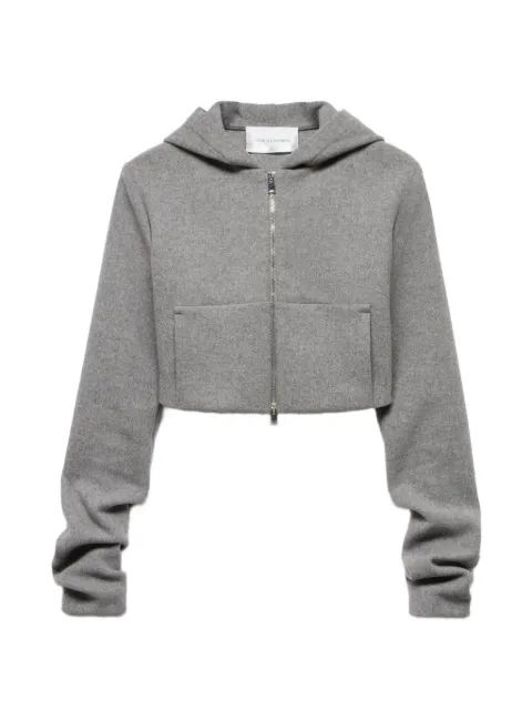 7 For All Mankind ruched-sleeve zip-up hooded jacket 