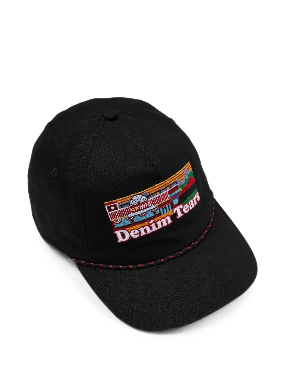 Denim Tears Q Town embroidered cap - Nero