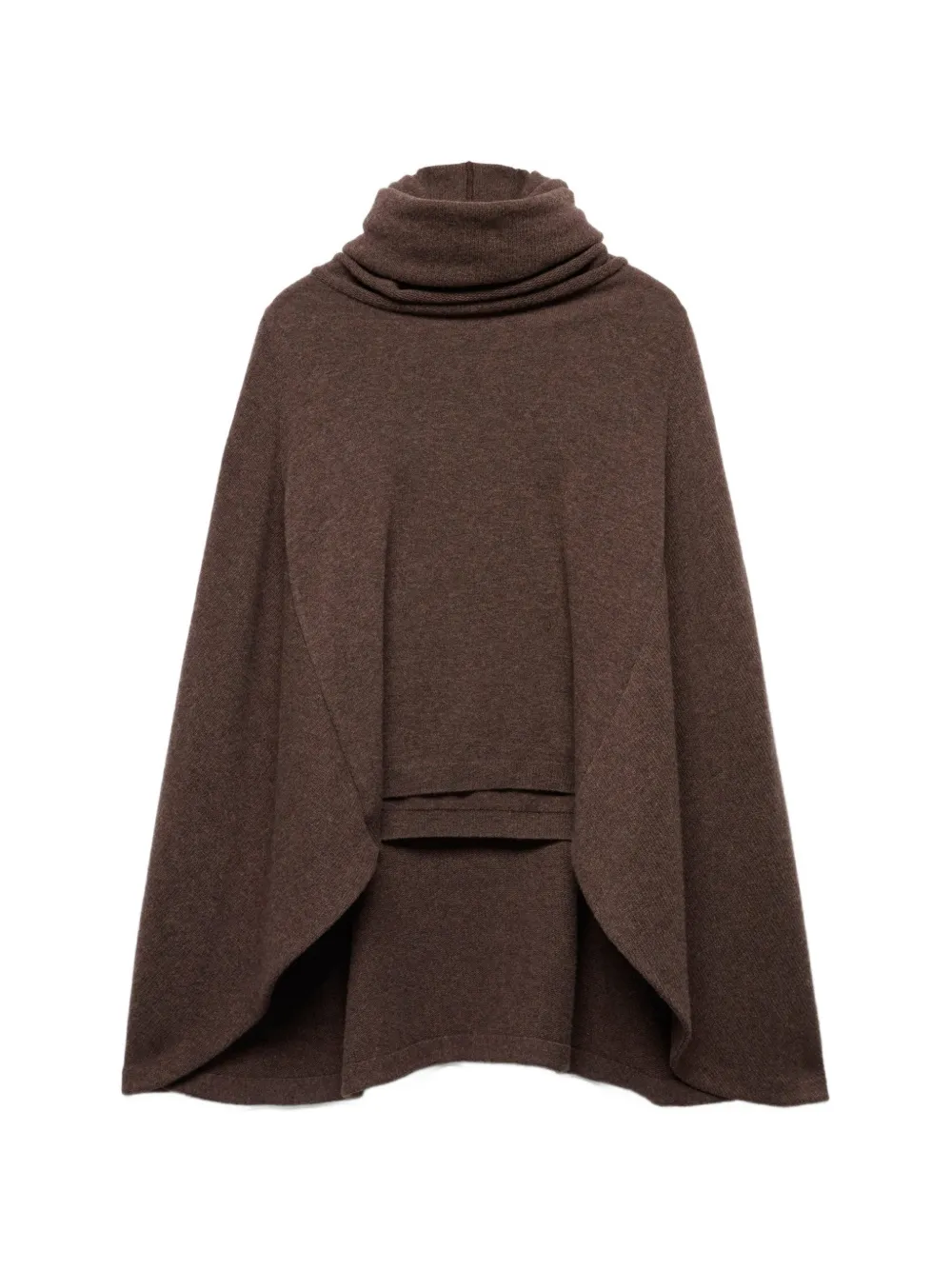 7 For All Mankind High-neck Shawl-sleeve Sweater In Brown