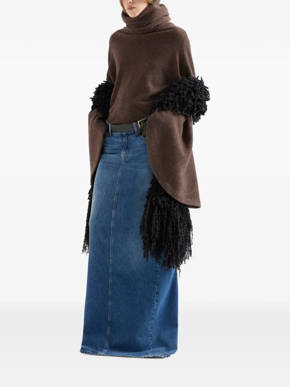 7 For All Mankind Trui met sjaalmouwen en hoge hals Bruin