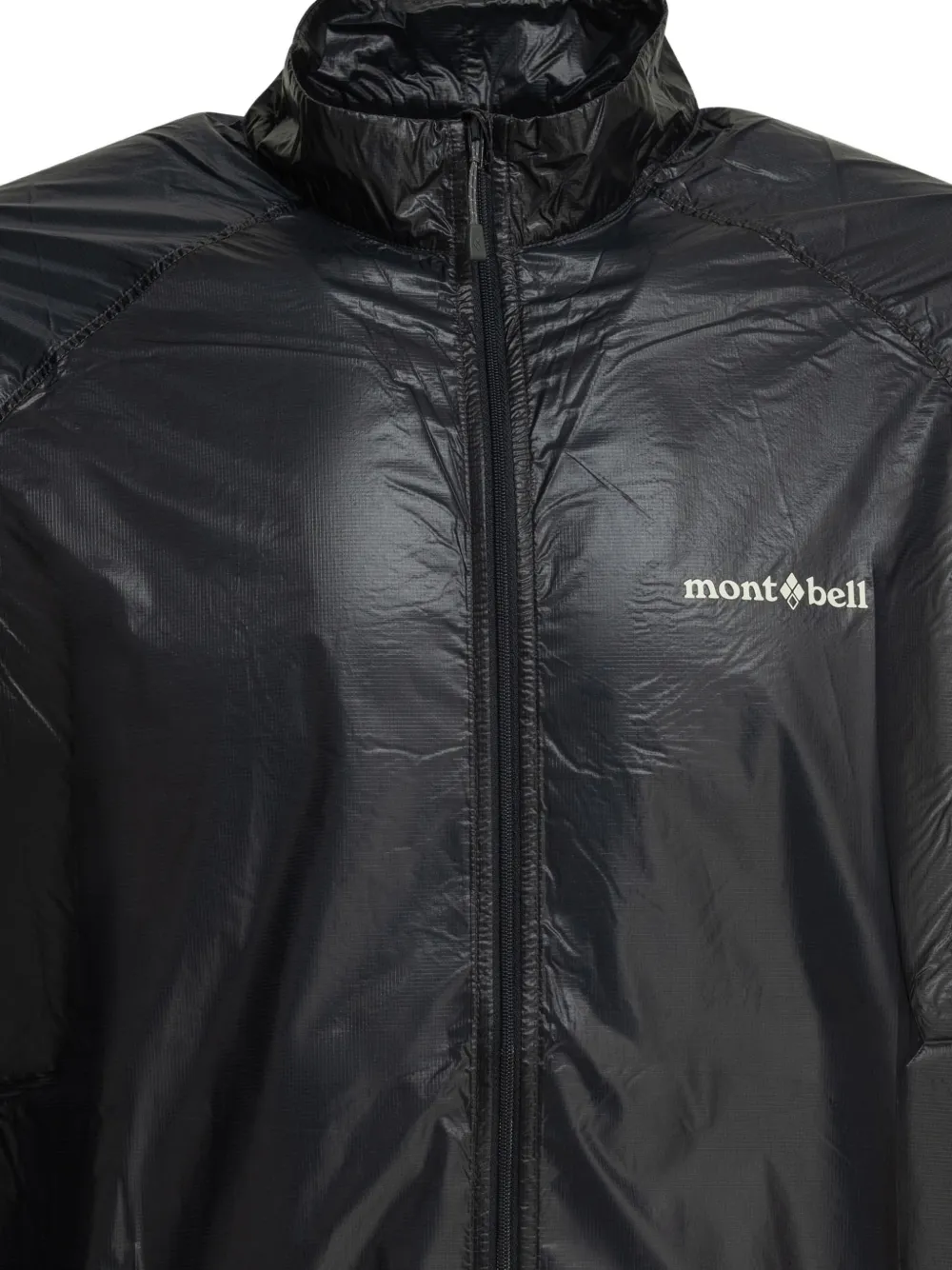 Montbell EX Light Wind jack met logo-print en rits Zwart