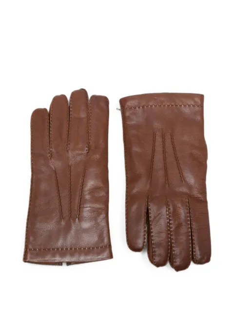 Eleventy stitched leather gloves