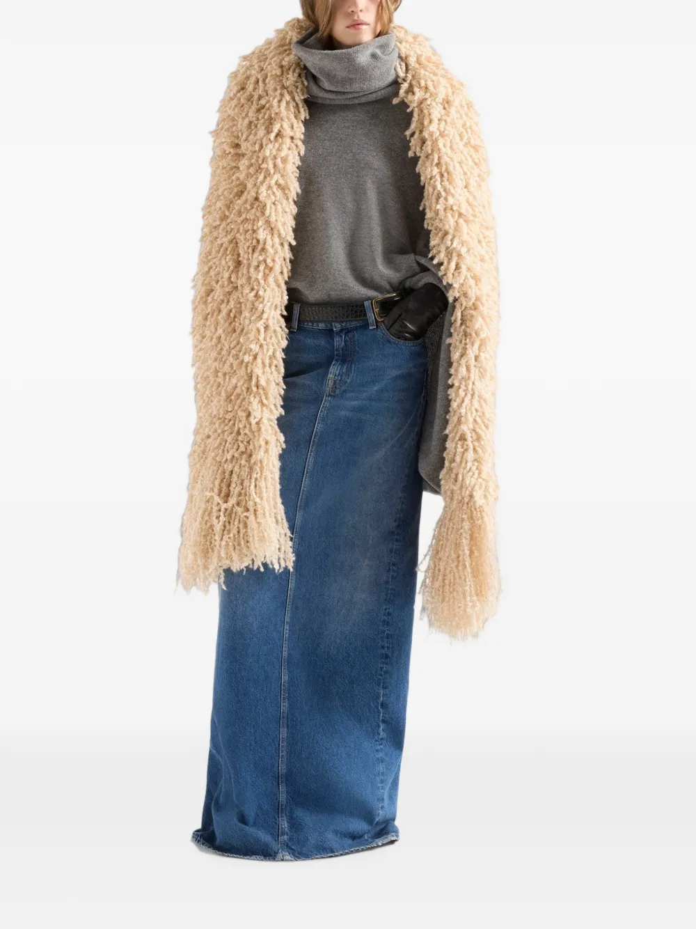 7 For All Mankind Trui met hoge hals en sjaalstijl Grijs