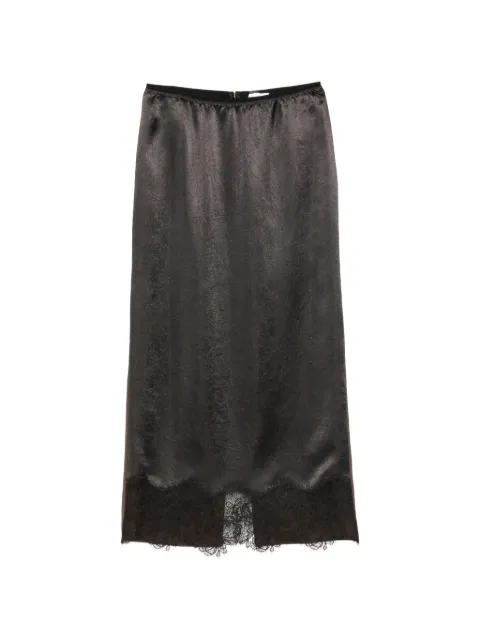 Alysi lace-trim crinkled-finish skirt