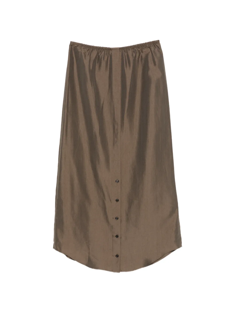Alysi button-up curved-hem skirt - Marrone