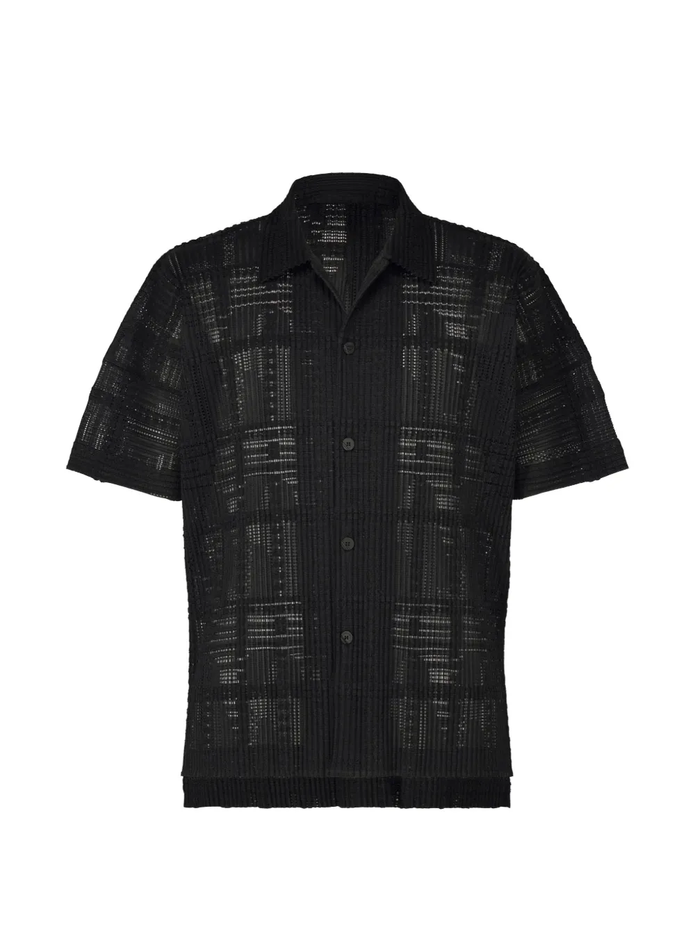 Homme Plissé Issey Miyake Camicia Lace Grid Pleats - Nero