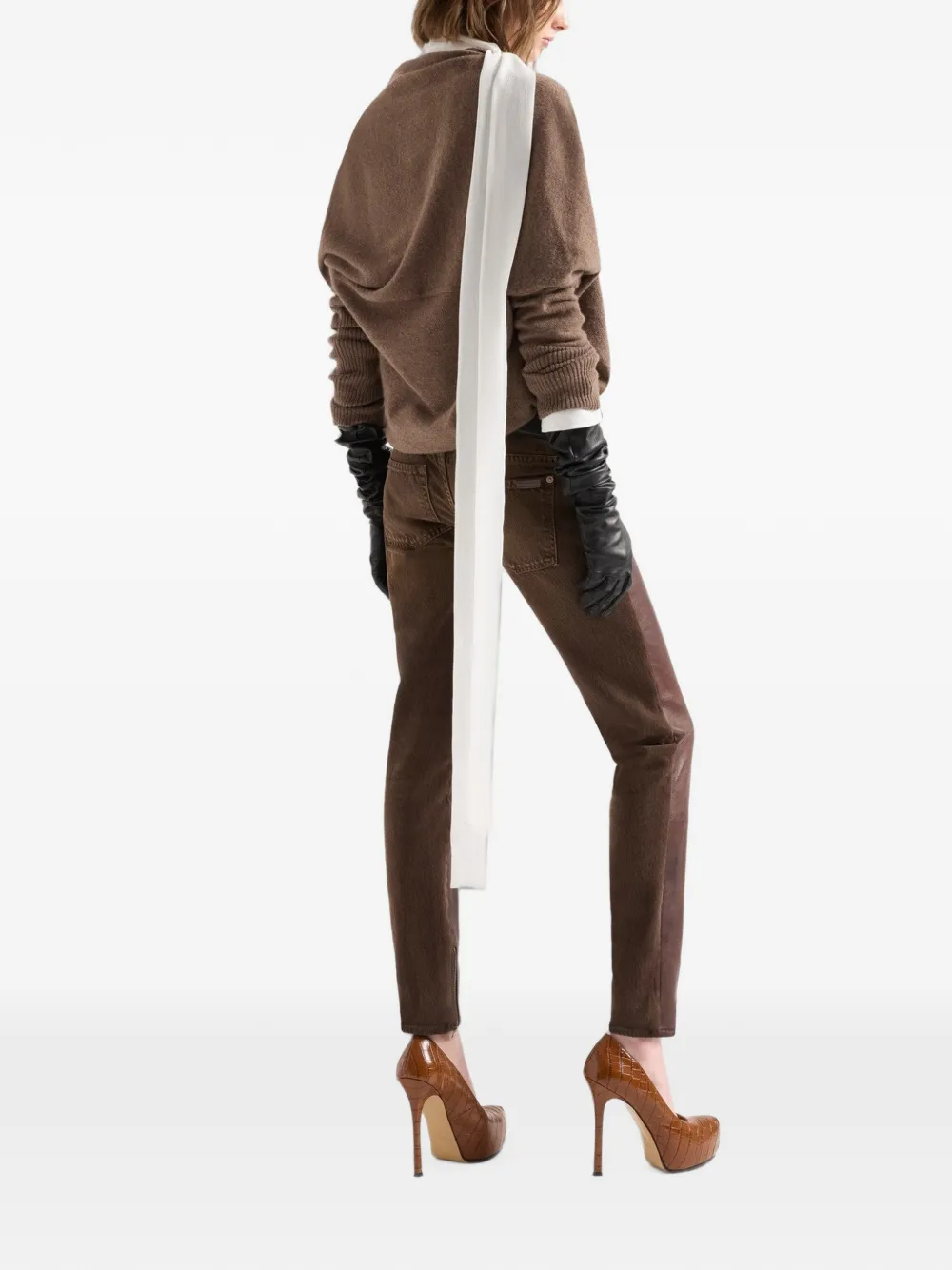 7 For All Mankind Wikkeltrui met V-hals Bruin