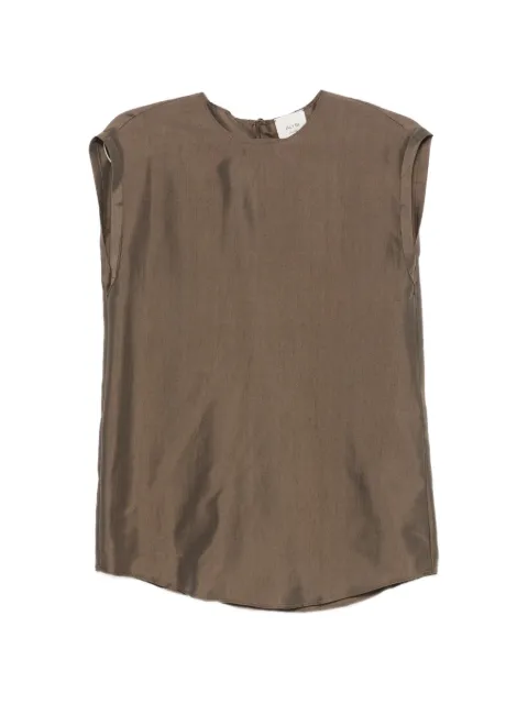 Alysi cap-sleeve curved-hem top