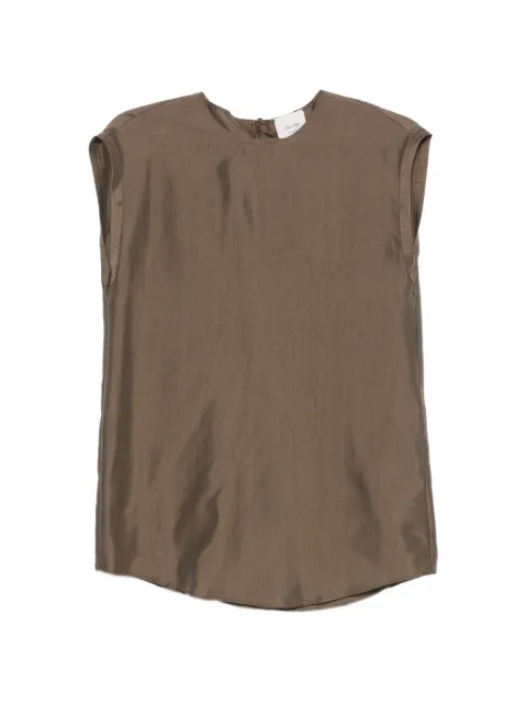 Alysi cap-sleeve curved-hem top