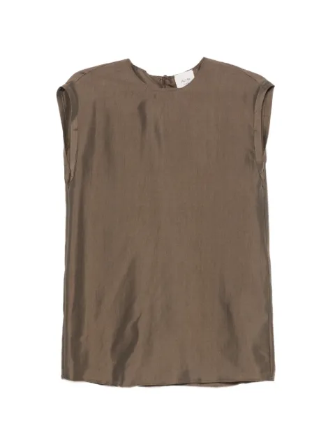 Alysi cap-sleeve curved-hem top