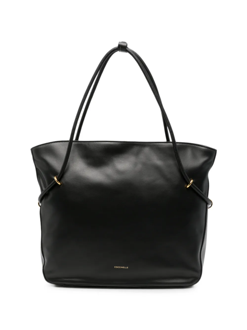 Coccinelle logo-print leather shoulder bag - Nero