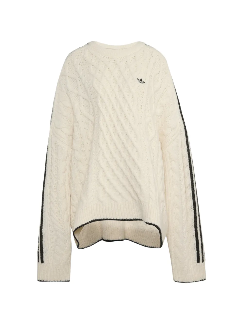 adidas cable-knit side-stripe sweater - Toni neutri