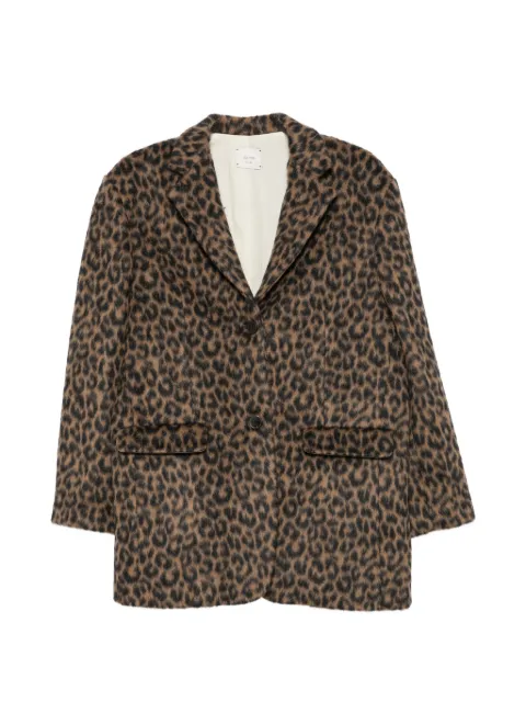 Alysi leopard-print notched-lapel coat