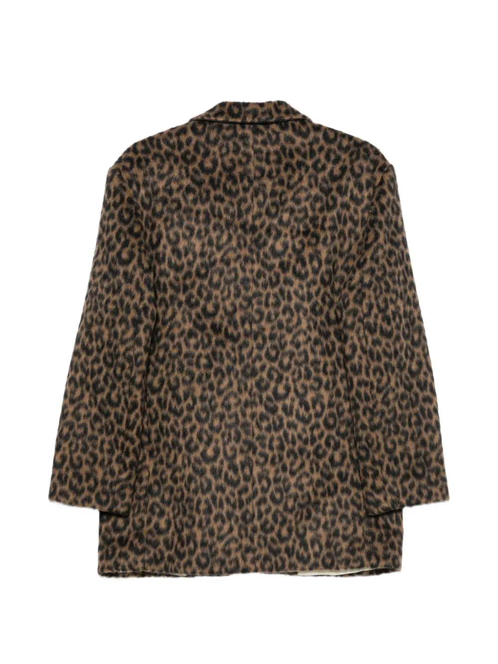 Alysi Jas met gekerfde revers en luipaardprint Bruin