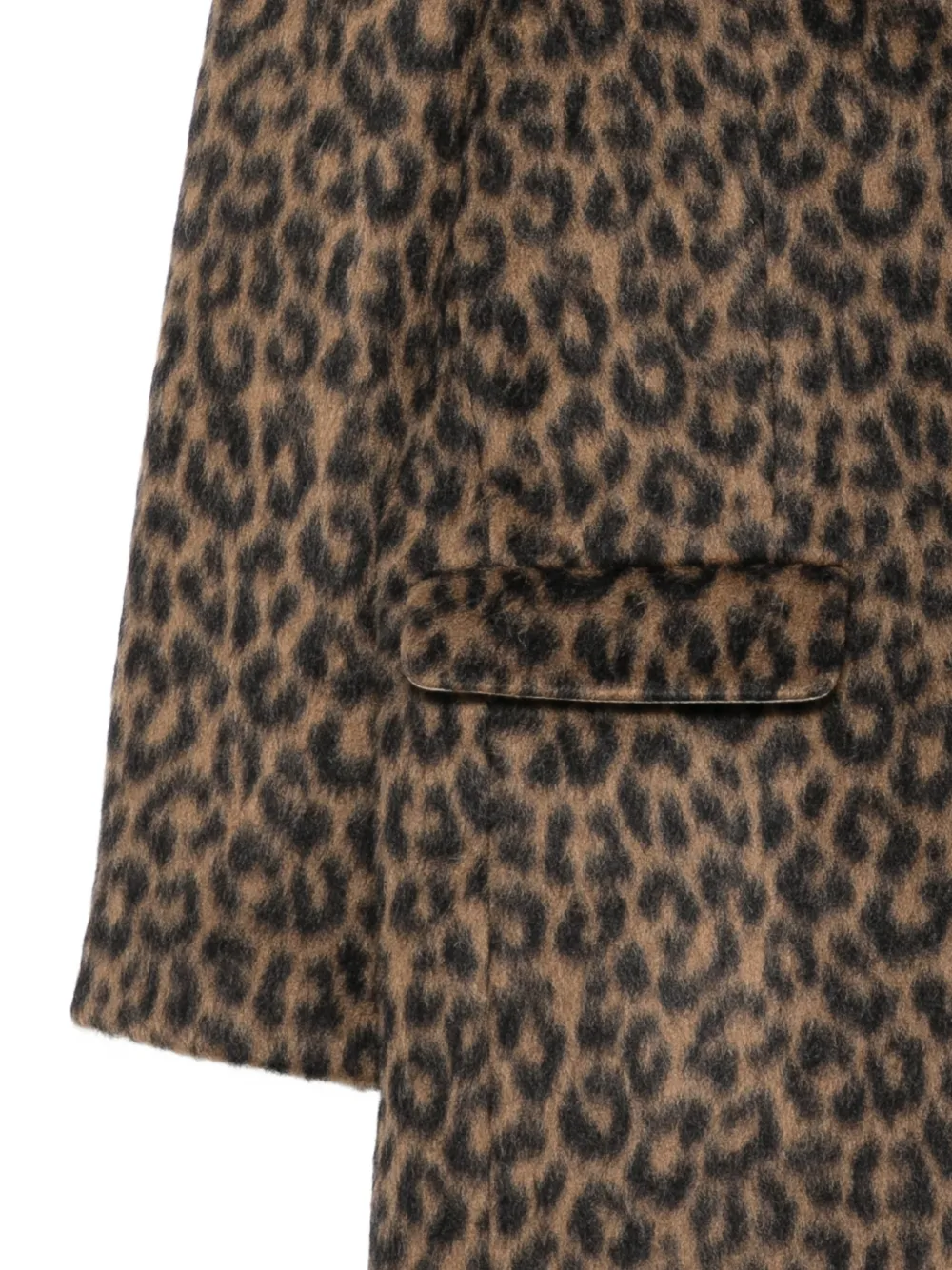 Alysi Jas met gekerfde revers en luipaardprint Bruin