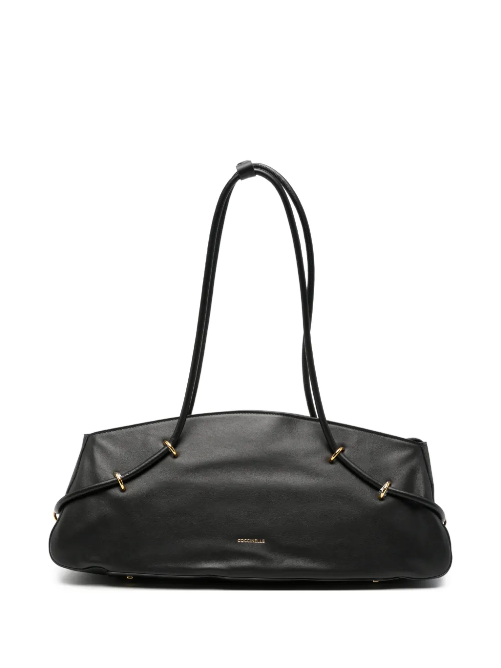 Coccinelle logo-print leather shoulder bag