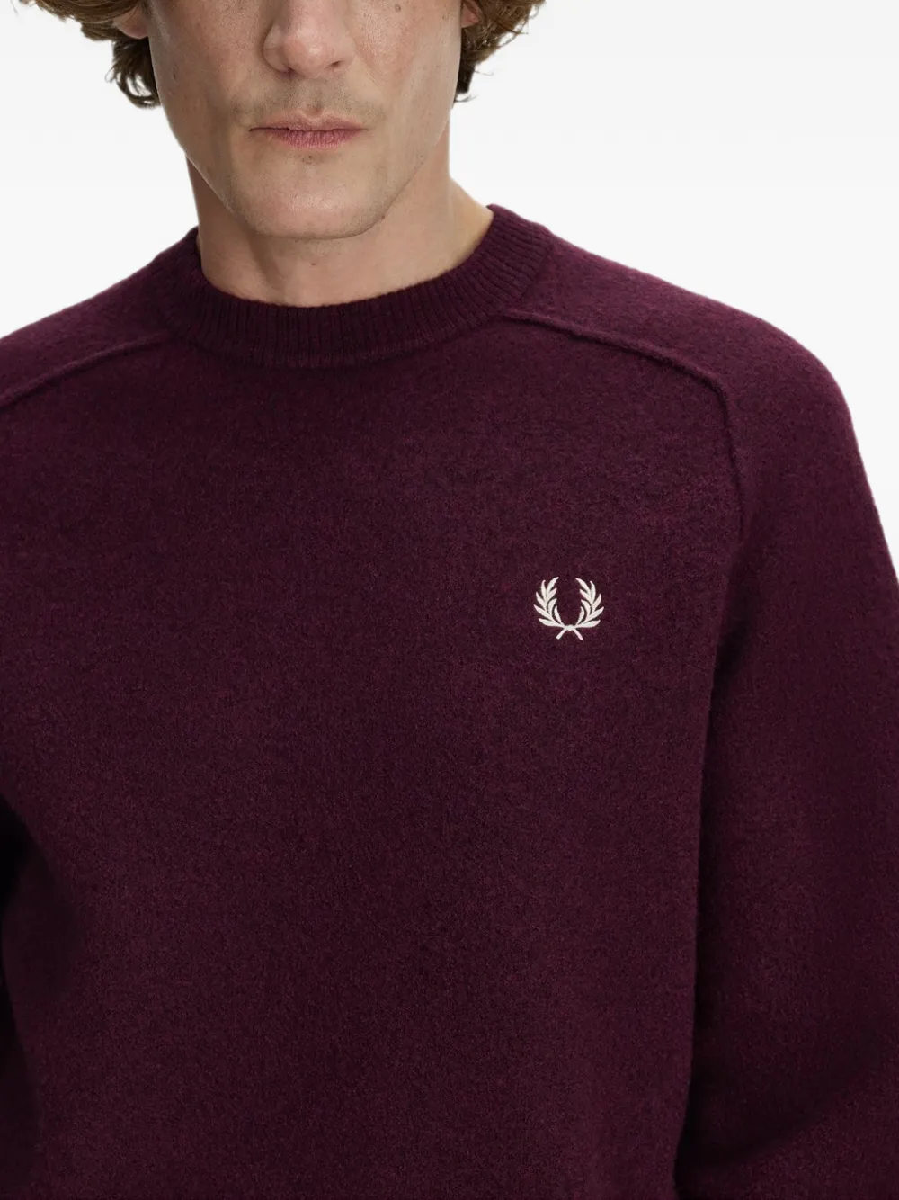 Fred Perry embroidered-logo raglan-sleeve sweatshirt Paars