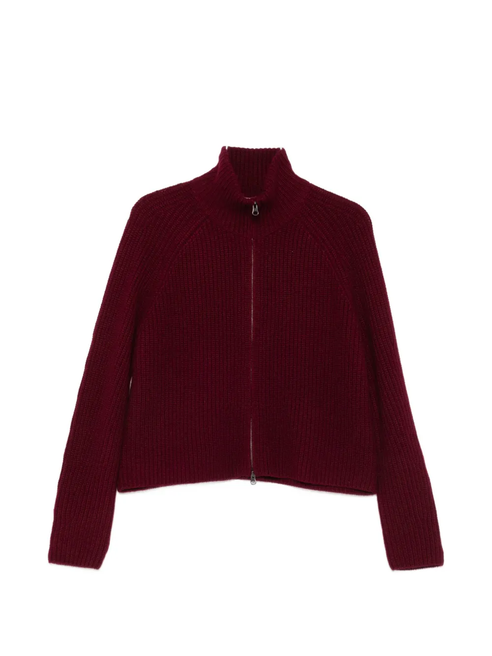 Lisa Yang Sadie ribbed-knit zip-up cardigan - Rosso