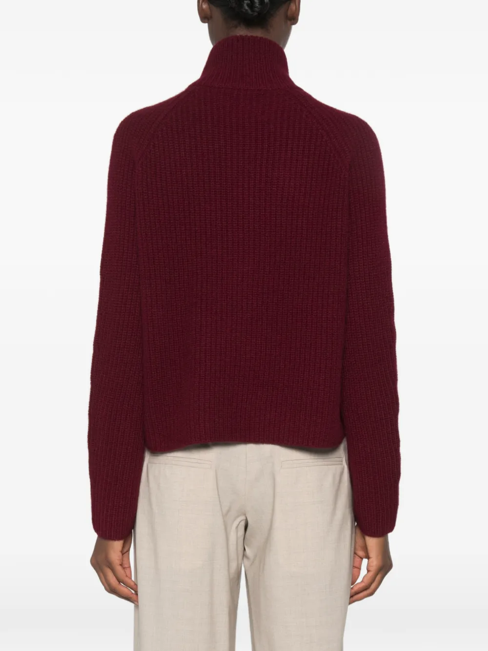 Lisa Yang Sadie ribgebreid vest met rits Rood