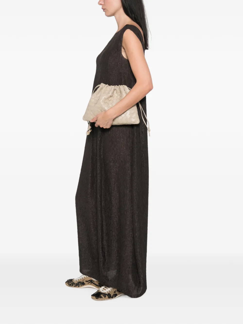 Cortana Anhelo Textured Maxi Dress in Brown, view 2