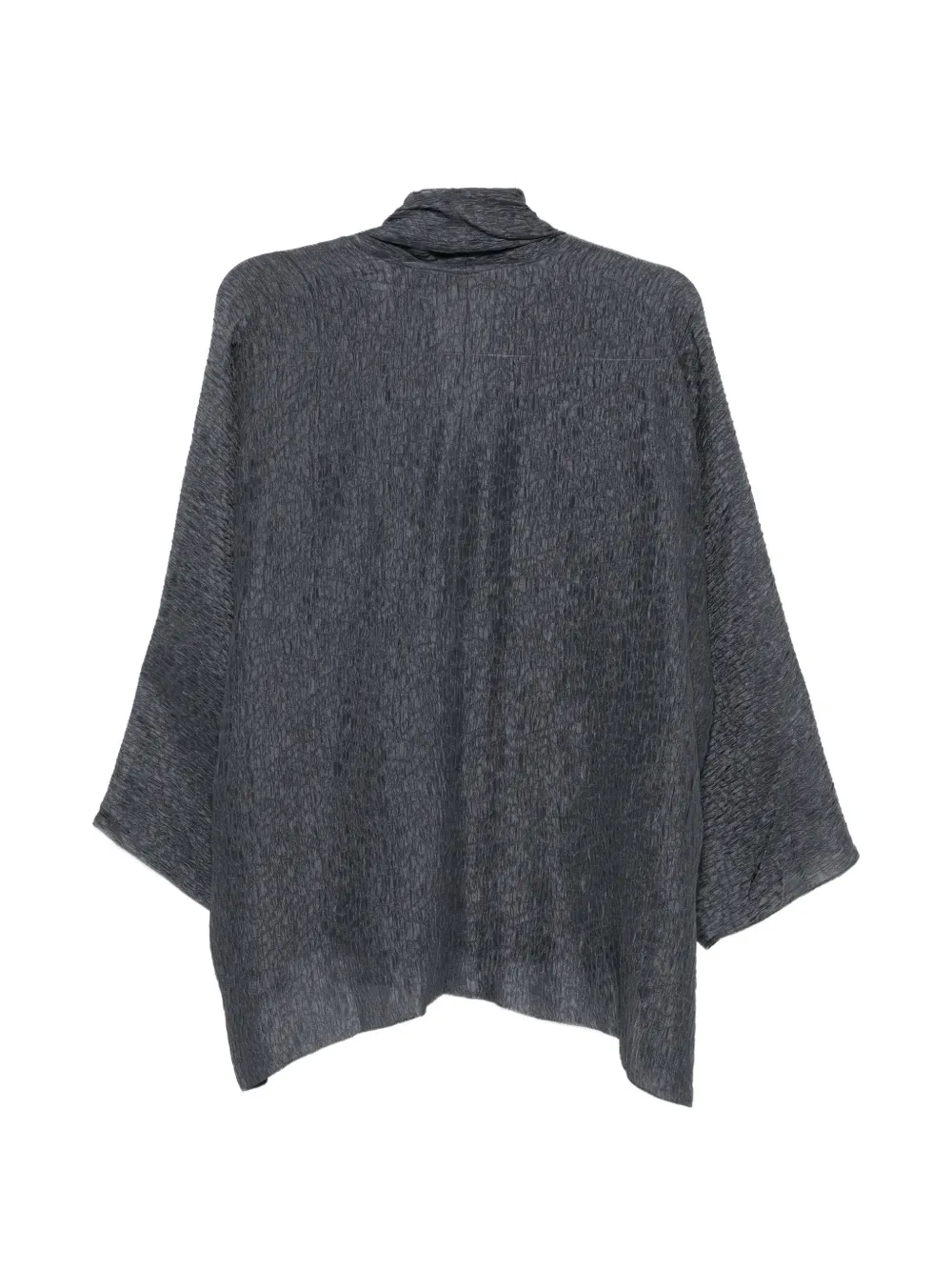 Cortana Crinkled-effect Shawl-lapel Jacket in Blue, view 2