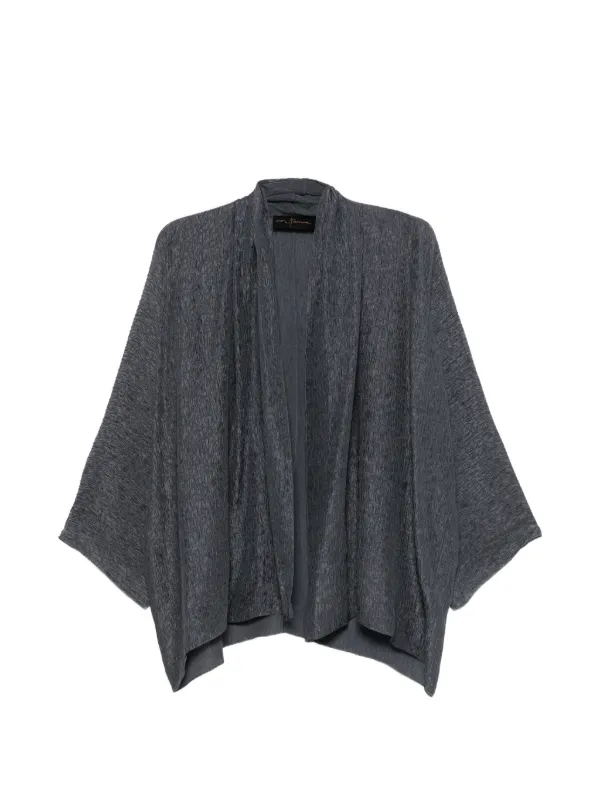 Cortana Crinkled-effect Shawl-lapel Jacket in Blue