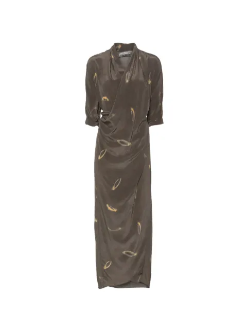 Cortana Thea Soma-print draped midi dress