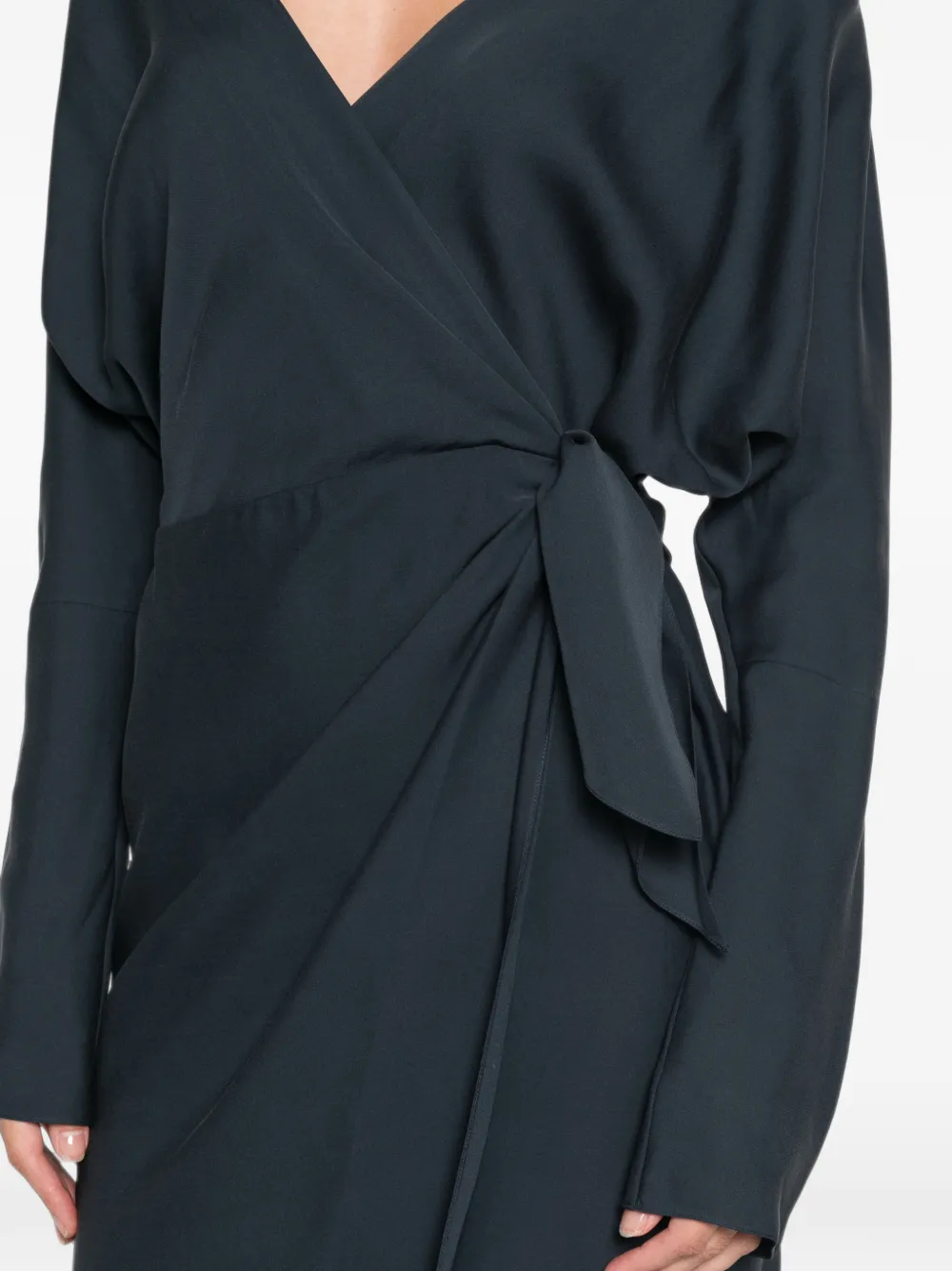 Cortana Wrap-style Tied-waist Maxi Dress in Blue, view 5