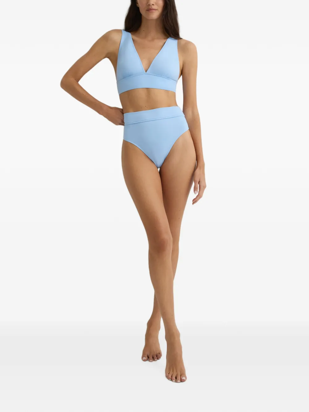 BONDI BORN Vicki bikinitop met V-hals Blauw