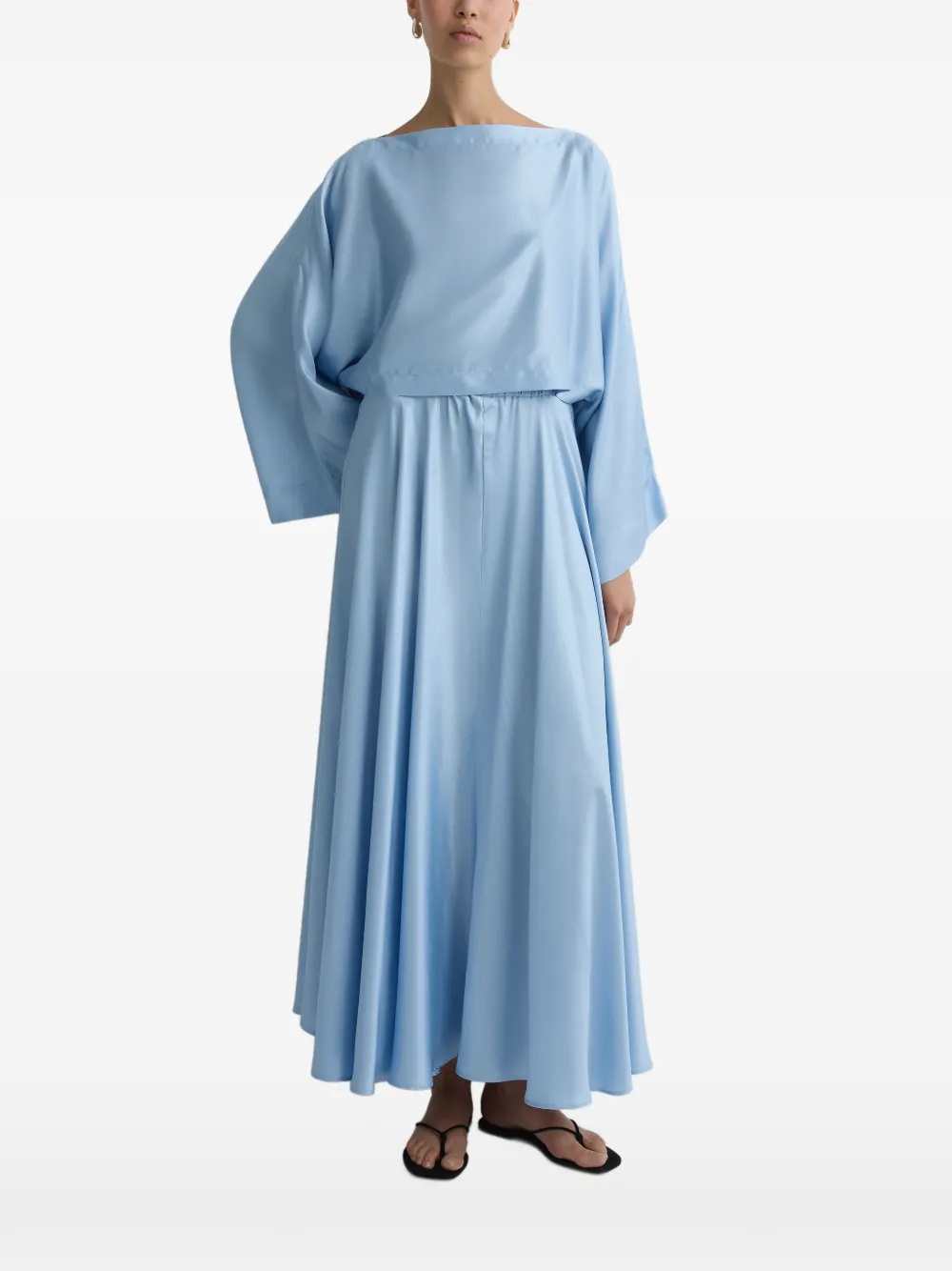 BONDI BORN Como Cropped Blouse in Blue, view 2