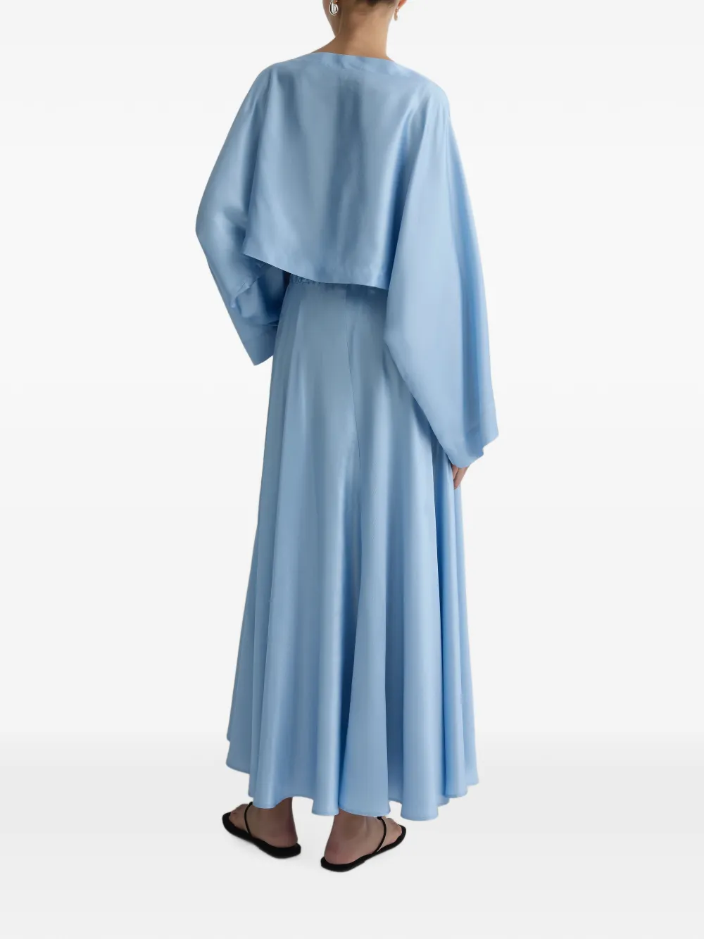 BONDI BORN Como Cropped Blouse in Blue, view 4