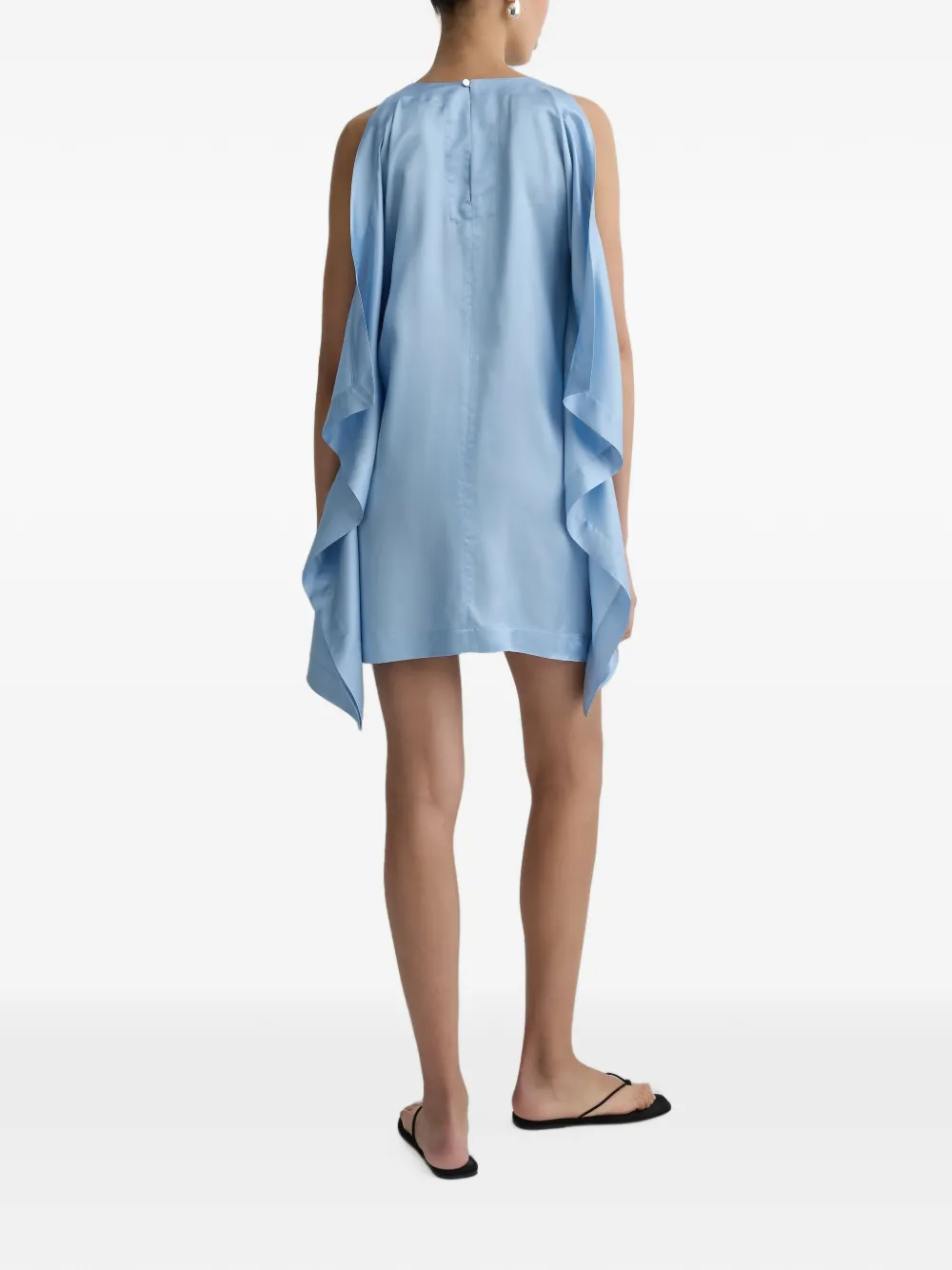 BONDI BORN Como Waterfall Mini Dress in Blue, view 4