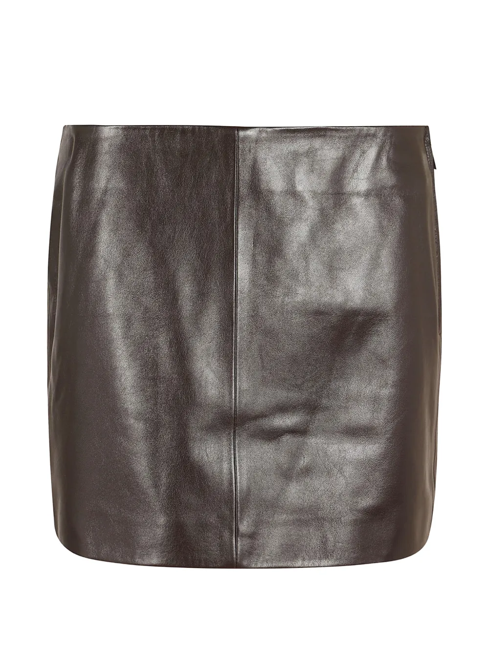 Arma leather mini skirt - Marrone