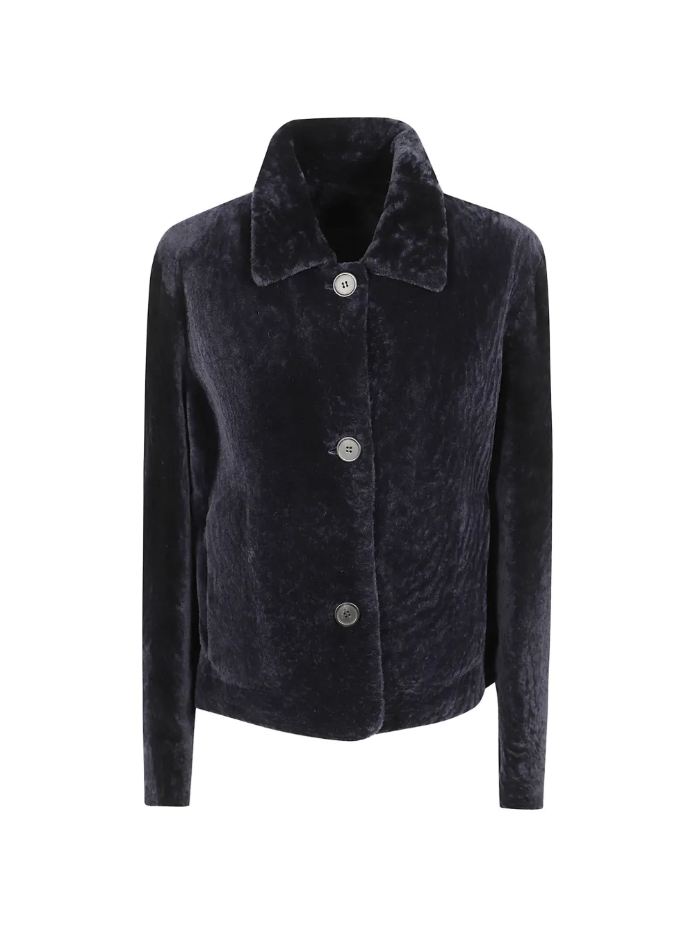 Arma Emy shearling-texture button-up jacket | Schwarz | Image 1