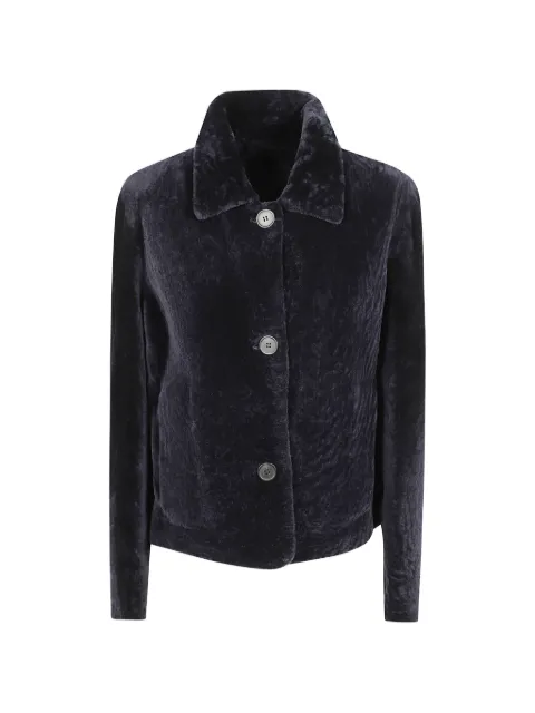 Arma Emy shearling-texture button-up jacket