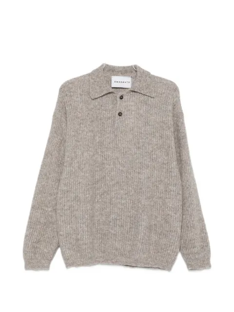 AMARANTO  ribbed-knit button-up sweater