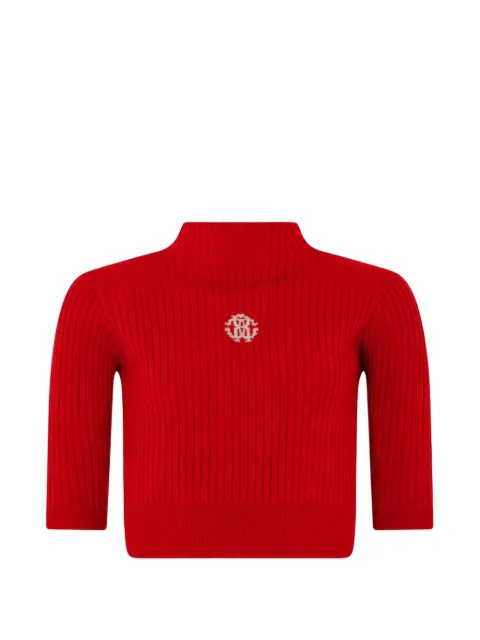 Roberto Cavalli Junior ribbed-knit monogram sweater