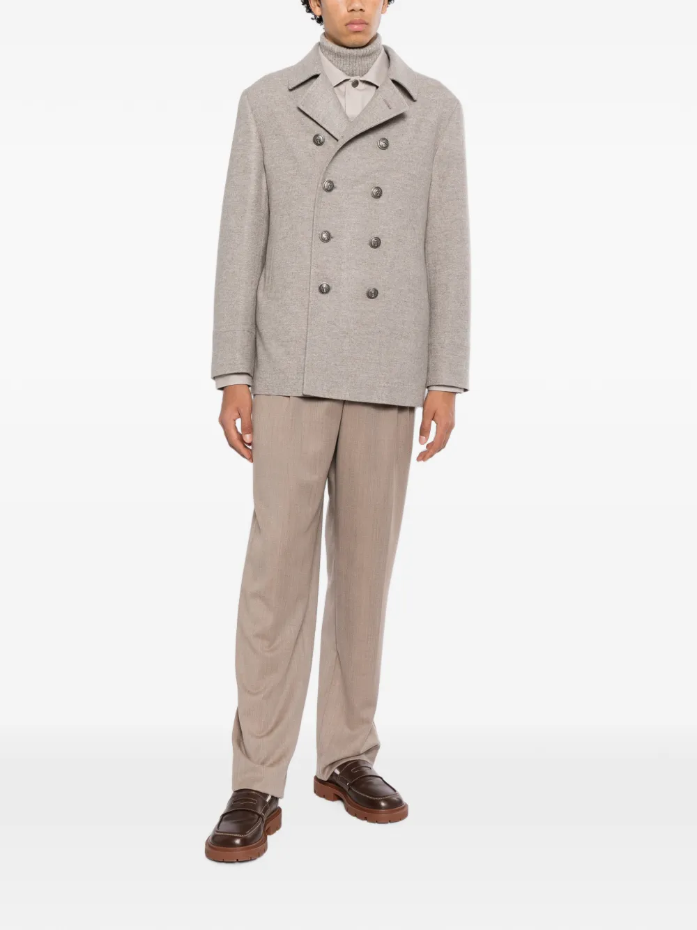 Brunello Cucinelli Jack met dubbele rij knopen Grijs