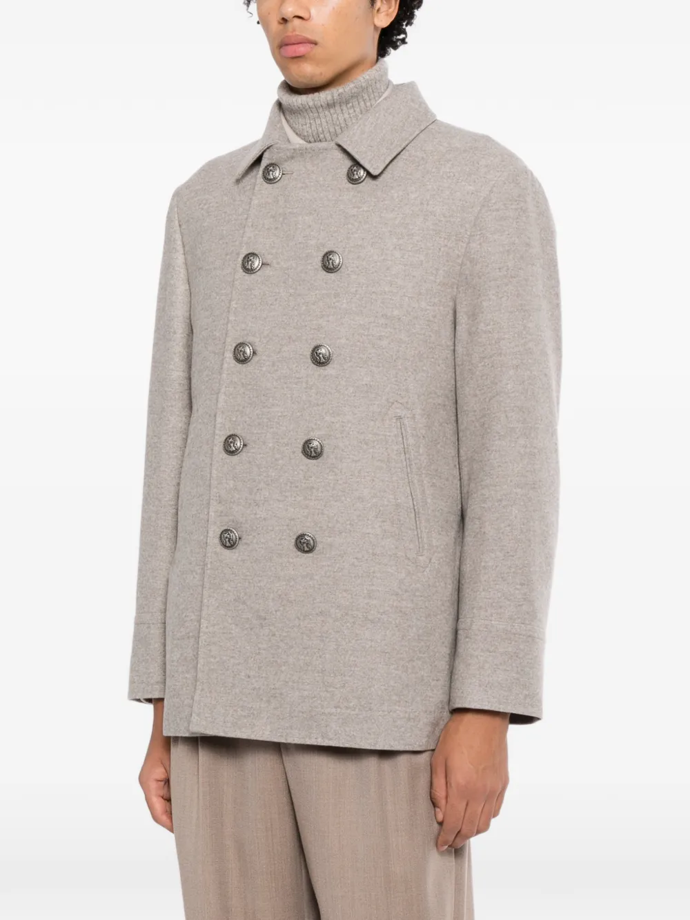 Brunello Cucinelli Jack met dubbele rij knopen Grijs