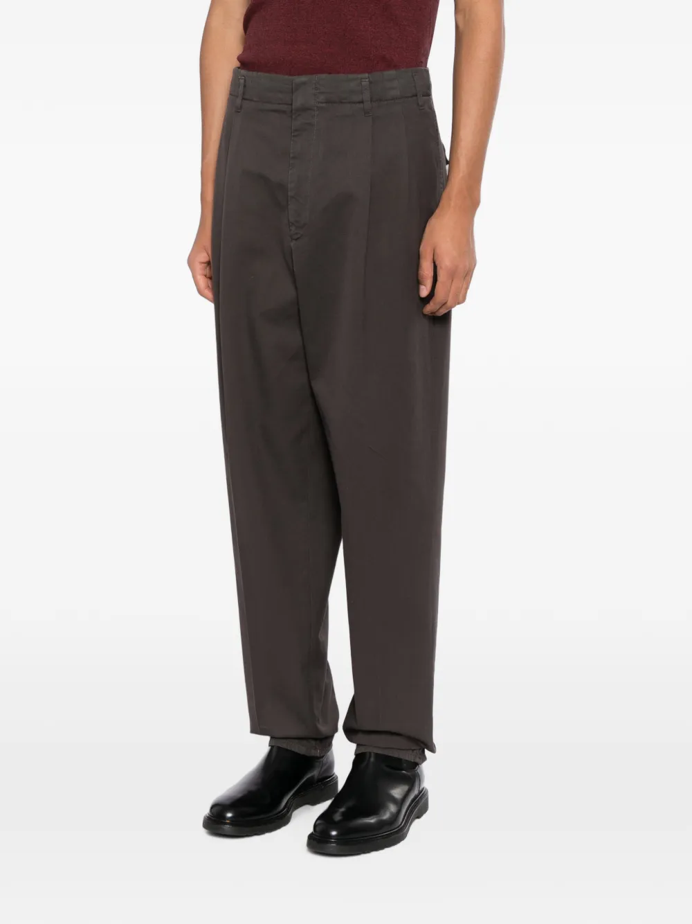 Brunello Cucinelli Broek met geplooid detail Bruin