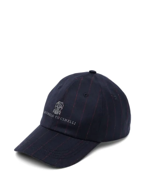 Brunello Cucinelli Baseballkappe mit Nadelstreifen