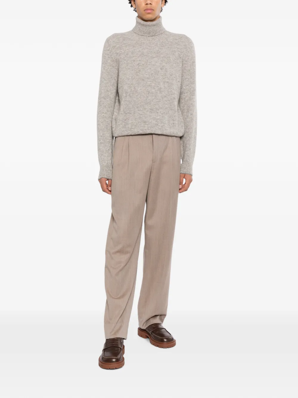 Brunello Cucinelli roll-neck knitted jumper Grijs