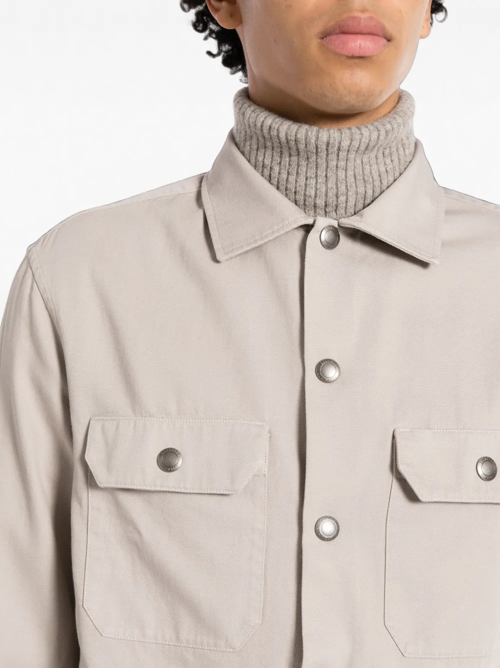 Brunello Cucinelli Shirtjack met verf Beige