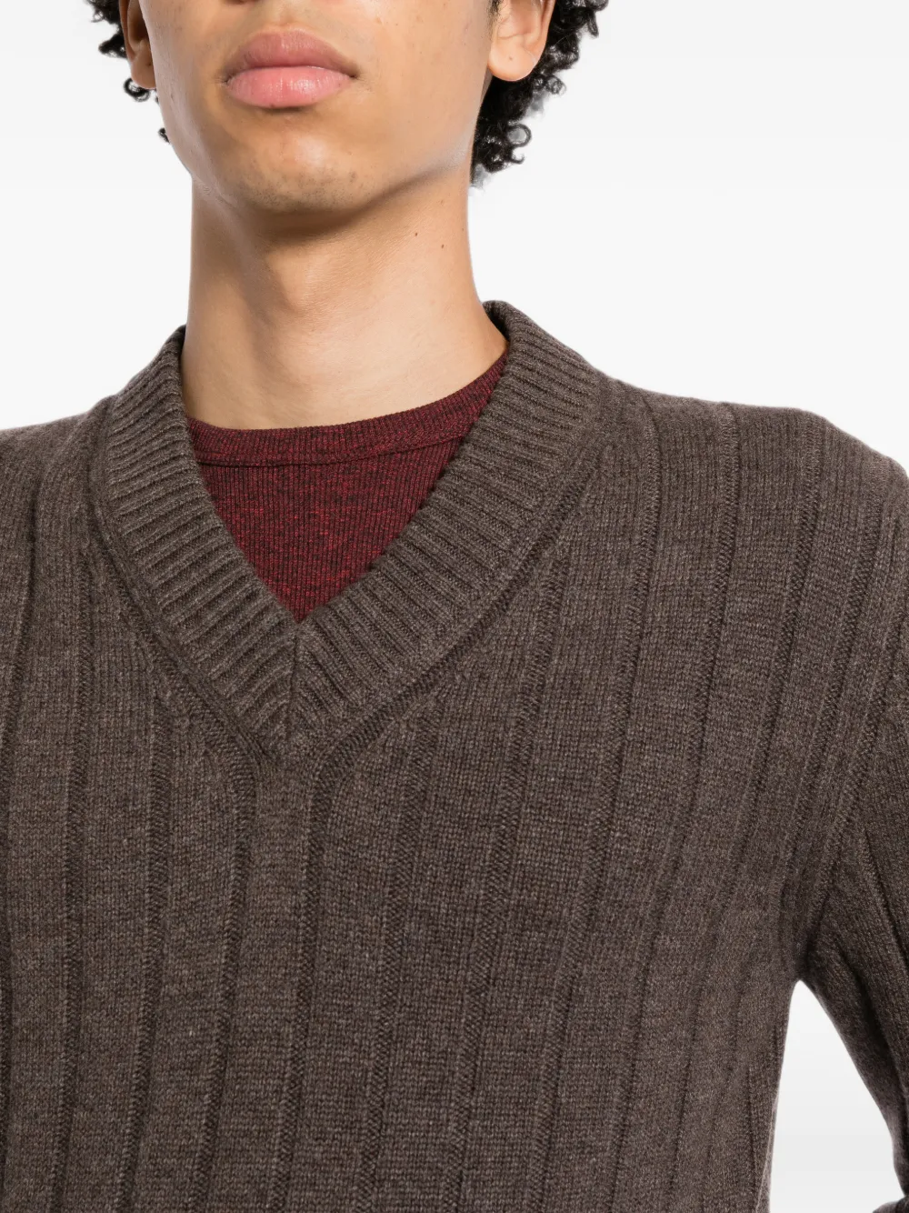 Brunello Cucinelli ribbed-knit jumper Bruin
