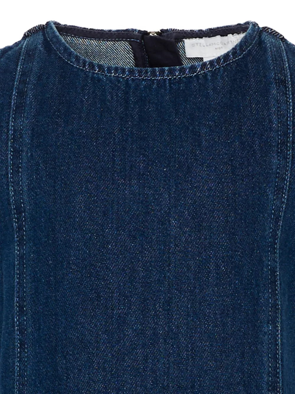 Stella McCartney Kids star-patchwork sleeveless dress Blauw